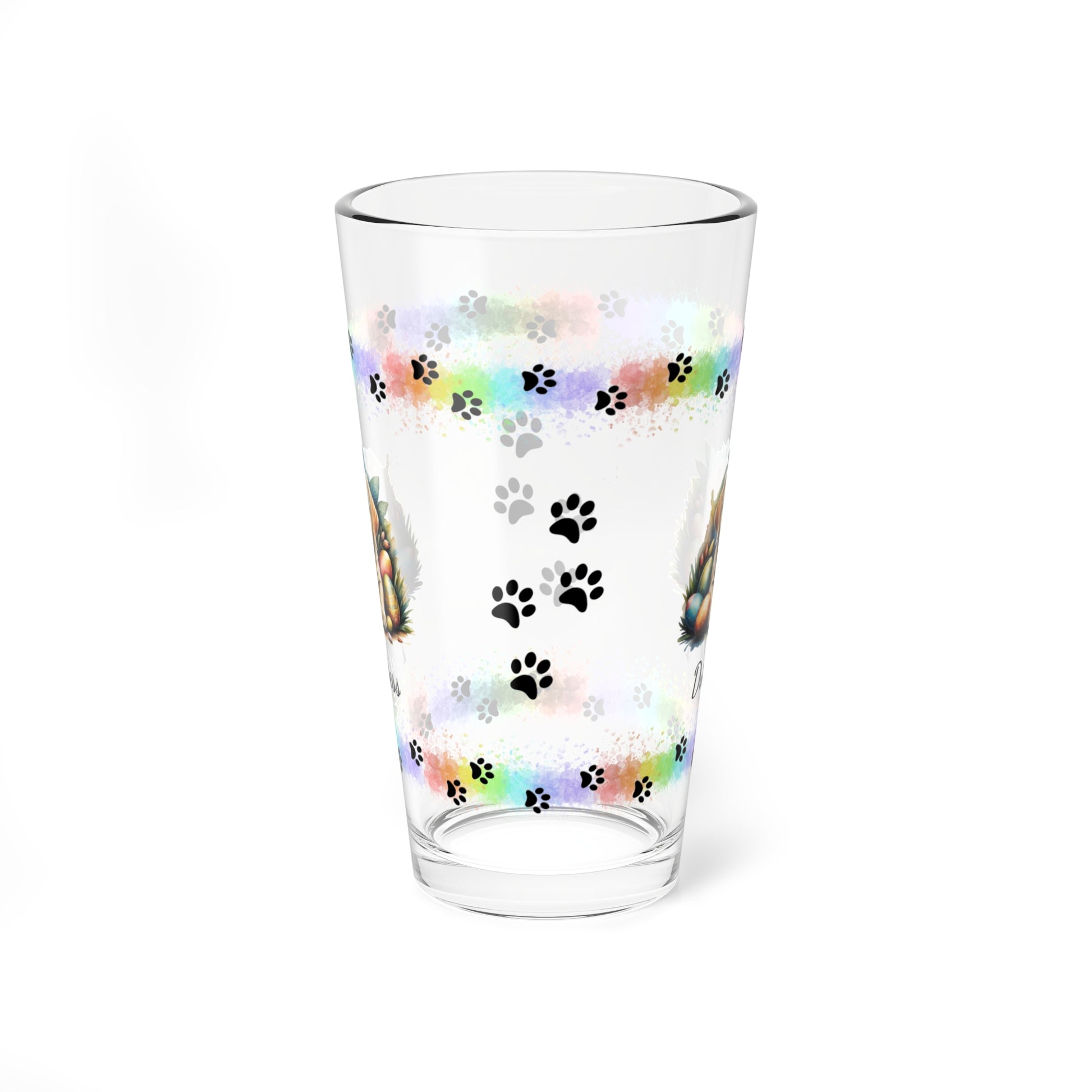Yellow Labrador Personalized Easter Puppy 16oz Pint Glass - Custom Dog Design, Mental Health Gift, Easter Décor, and Festive Celebrations