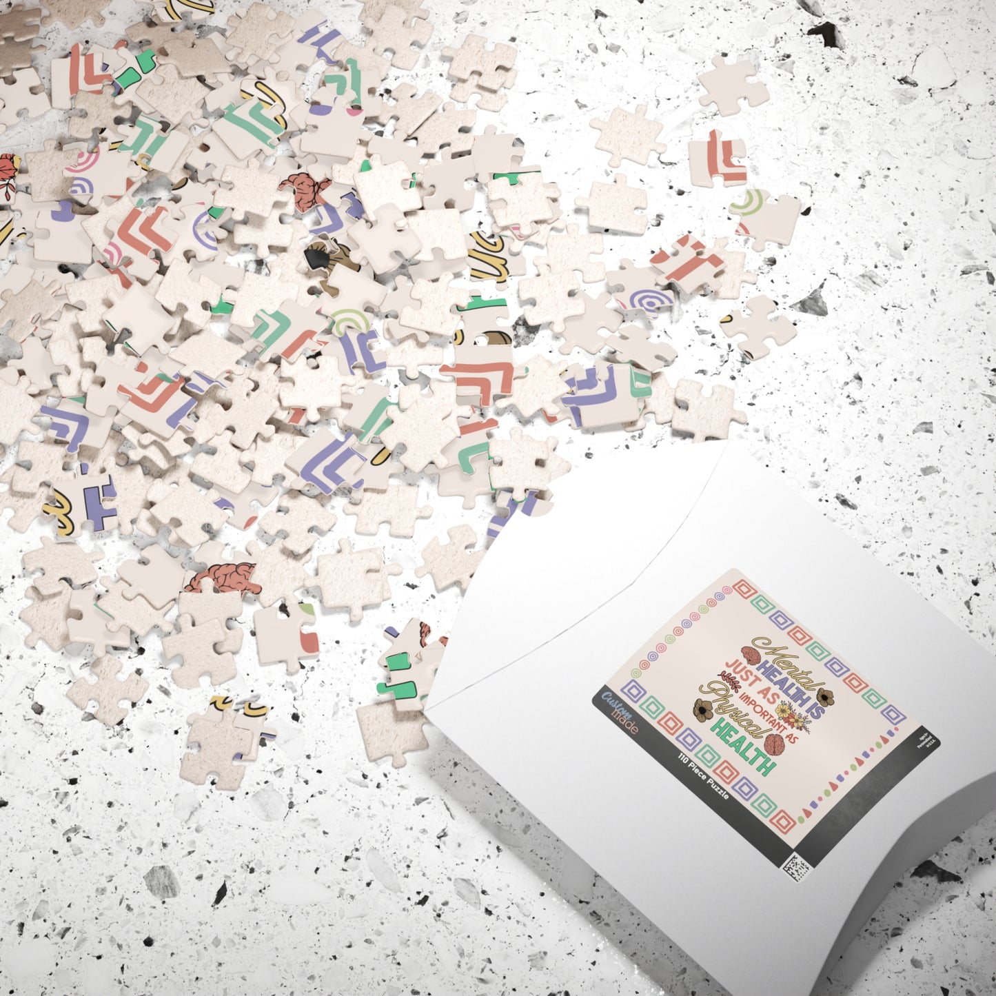 Mental Health Is Just as Important as Physical Health - Affirmation Puzzle Gift for Survivors and Puzzle Lovers