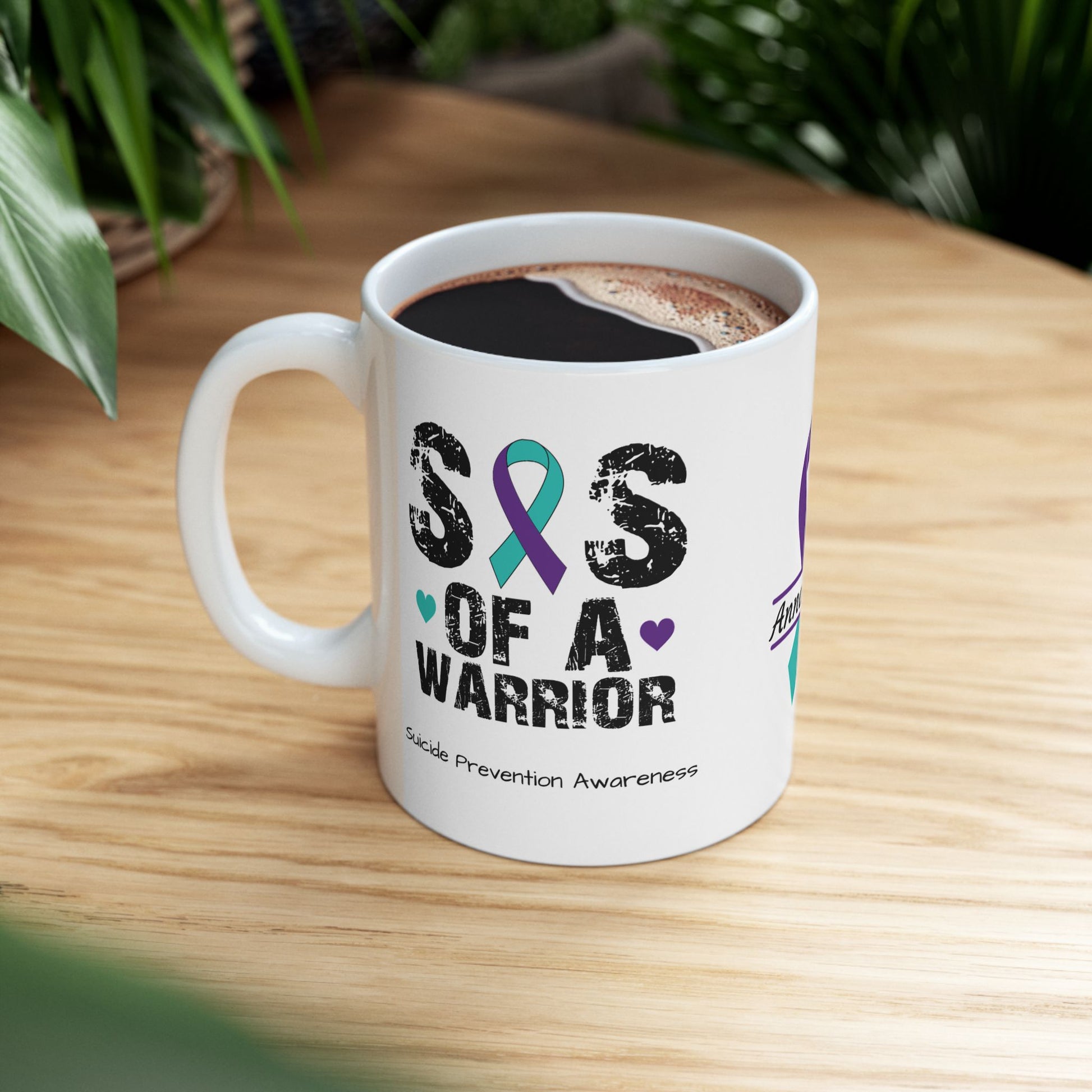 Sis of a Warrior - Personalized Suicide Prevention Awareness Gift, Empowerment and Resilience Ceramic Mug, Support for Survivors