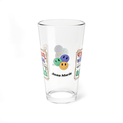 The Sun Will Rise Again retro pint glass with hopeful mental health message