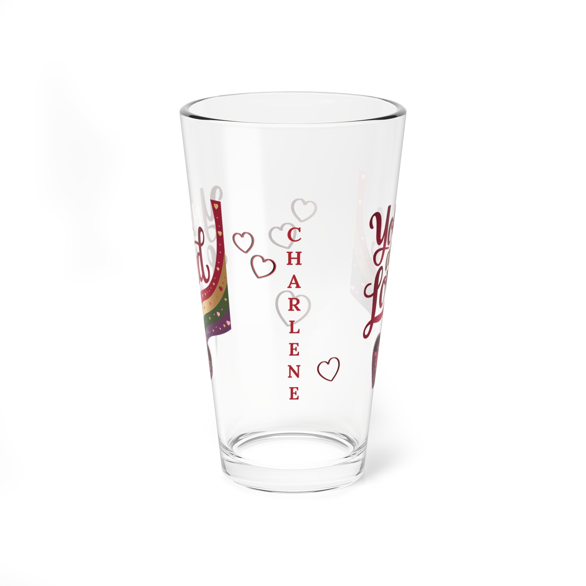 You Are Loved: Personalized Valentine's Day Affirmation Pint Glass – Valentine's Day Self-Care Gift, Mindful Positivity Drinkware