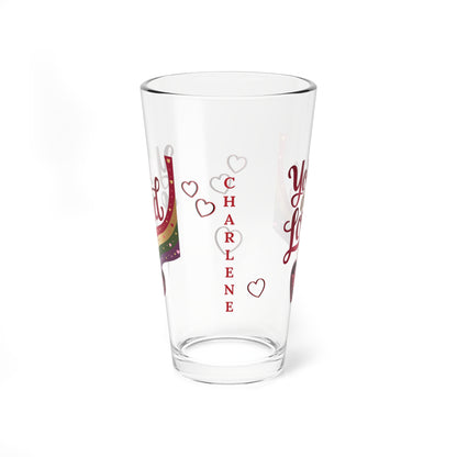 You Are Loved: Personalized Valentine's Day Affirmation Pint Glass – Valentine's Day Self-Care Gift, Mindful Positivity Drinkware