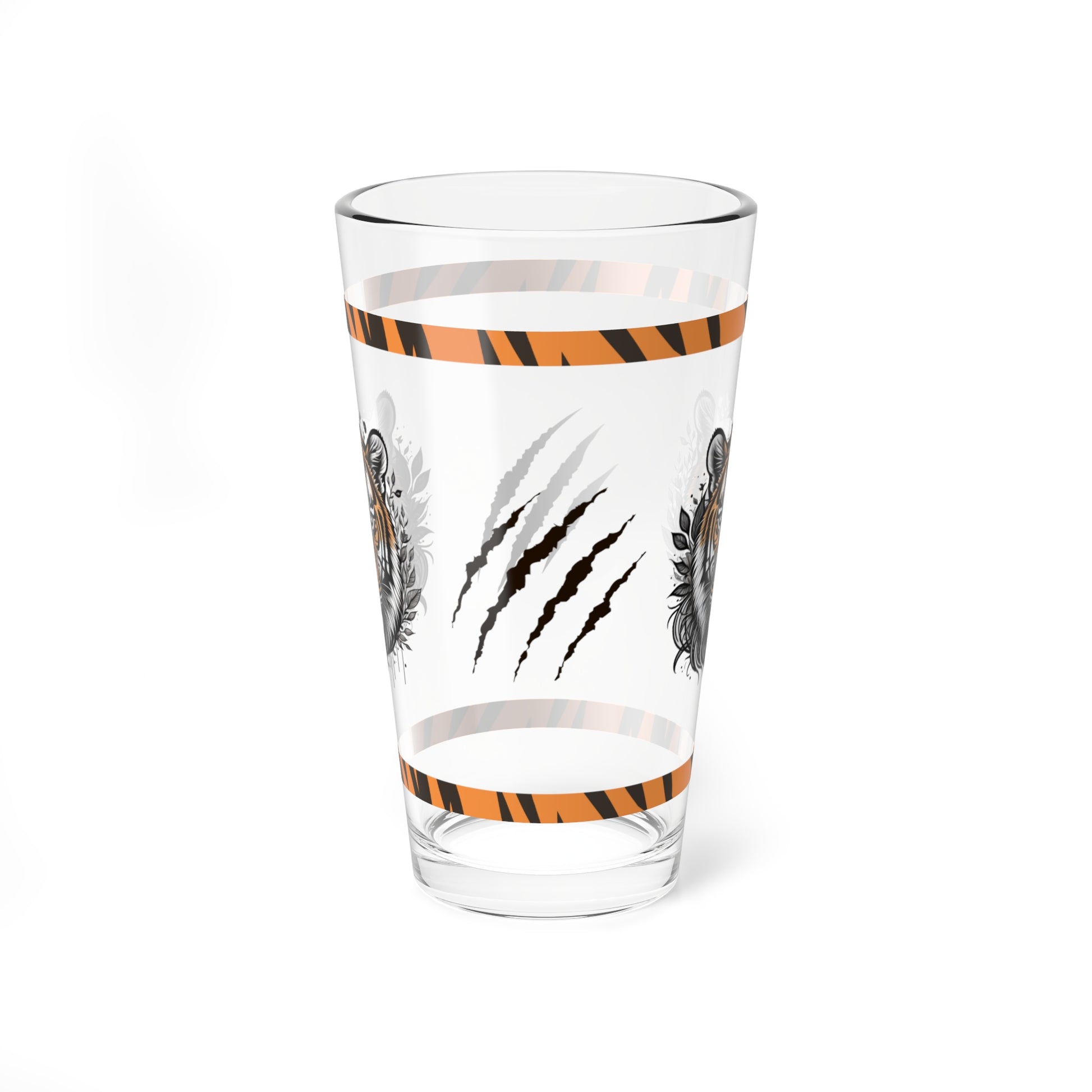 Empower Your Mind 16oz Tiger Pint Glass - Inspiring Strength, Courage, and Empowerment