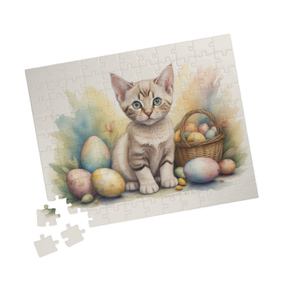 Devon Rex Easter Kitten Puzzle - Cat Lovers, Mental Health Benefits, Holiday Fun, Mindfulness, Stress Relief, Festive Gift