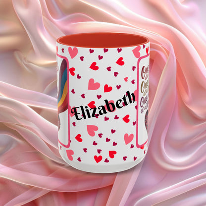 One Day At A Time Valentines mug promoting calm and patience, supportive Valentine coffee cup