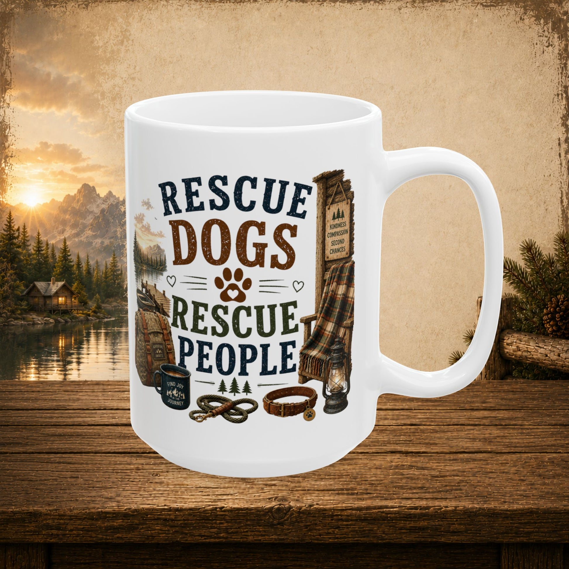 Rescue dogs rescue people personalized mug, heartfelt gift for rescue dog lovers