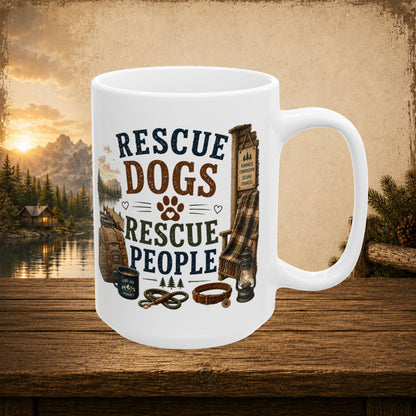 Rescue dogs rescue people personalized mug, heartfelt gift for rescue dog lovers