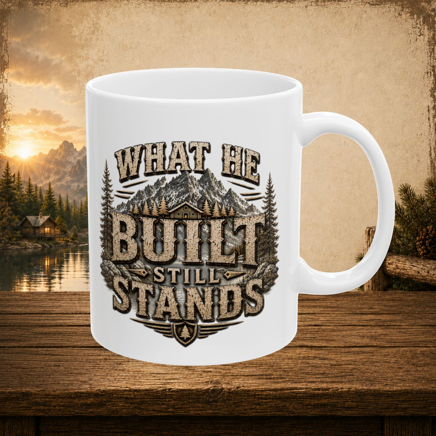 What he built still stands personalized dad mug, meaningful Father’s Day keepsake