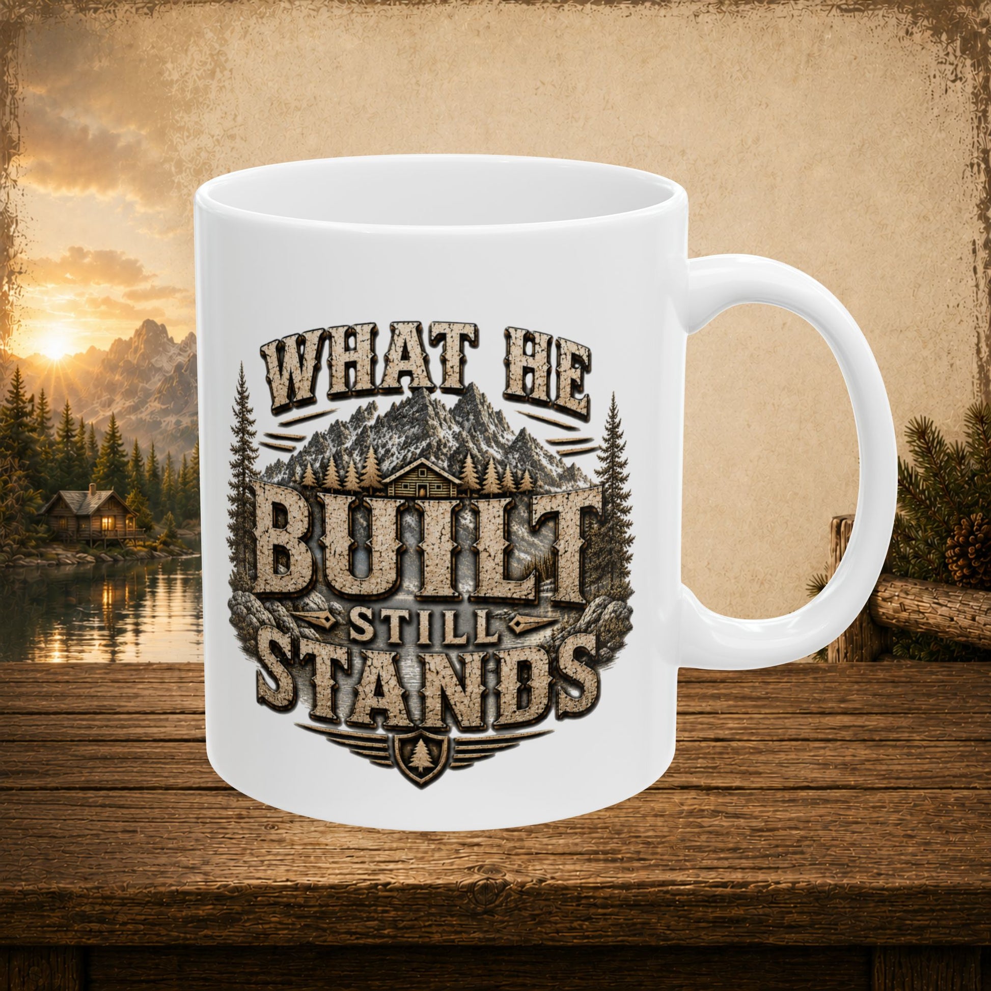 What he built still stands personalized dad mug, meaningful Father’s Day keepsake