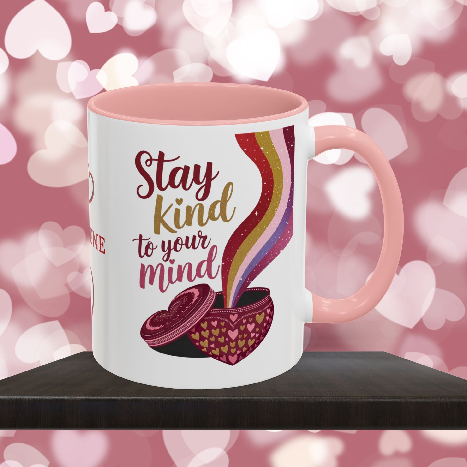 Stay Kind To Your Mind: Personalized Valentine's Day Affirmation Mug – Inspiring Positivity and Emotional Wellness, 11oz or 15oz