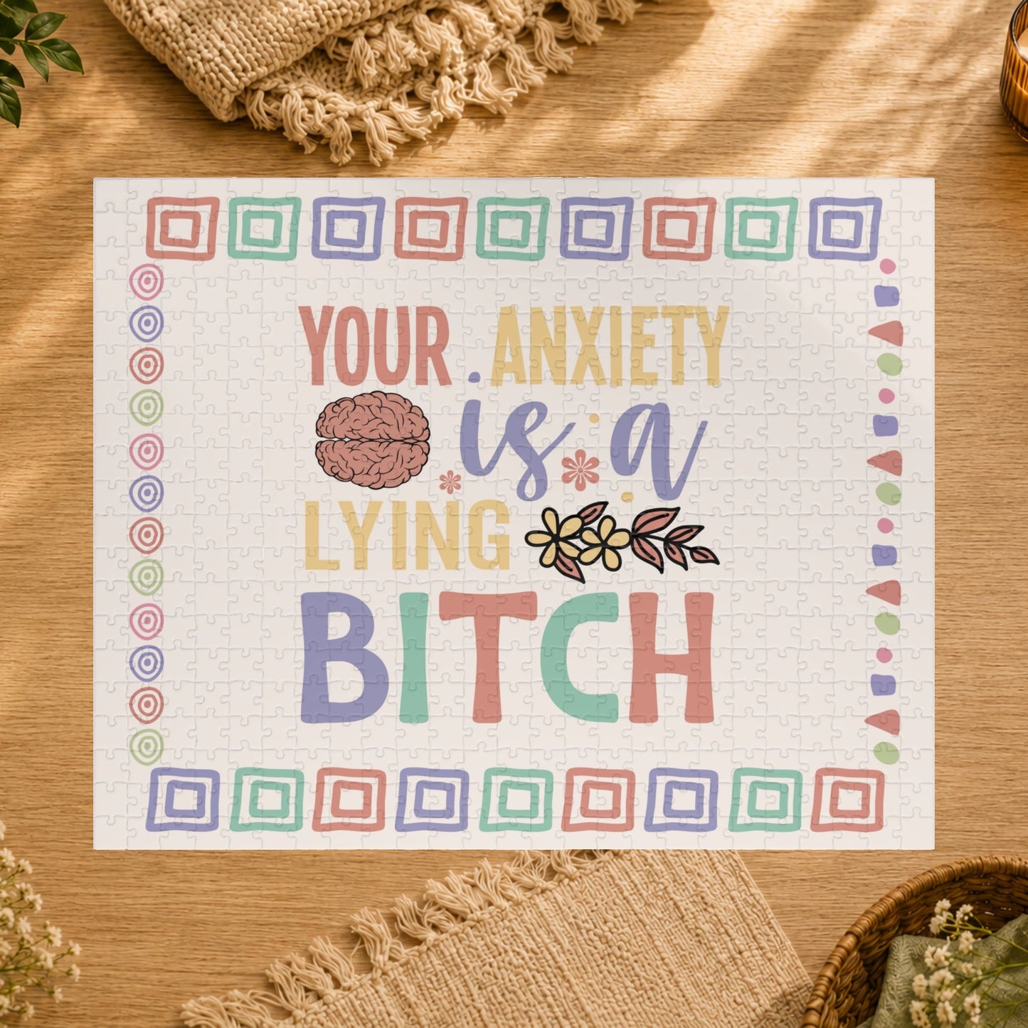 Your Anxiety Is a Lying B*tch - Affirmation Puzzle Gift for Survivors and Puzzle Lovers
