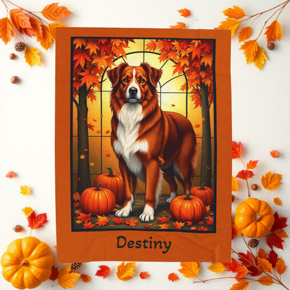 Australian Shepherd Red Coat Velveteen Blanket, Custom Plush Dog Throw, Personalized Aussie Lover Gift