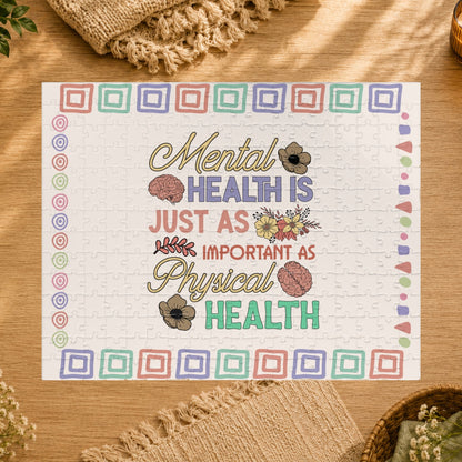 Mental Health Is Just as Important as Physical Health - Affirmation Puzzle Gift for Survivors and Puzzle Lovers