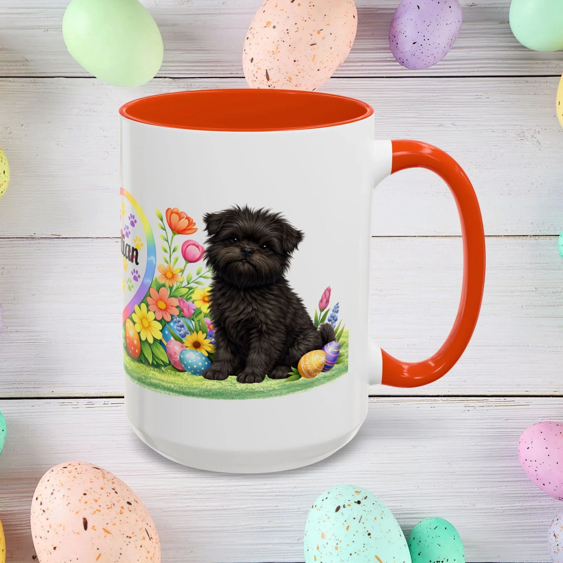 Shop our affenpinscher puppy easter mug featuring the 15oz style option from MySisterIsASurvivor.