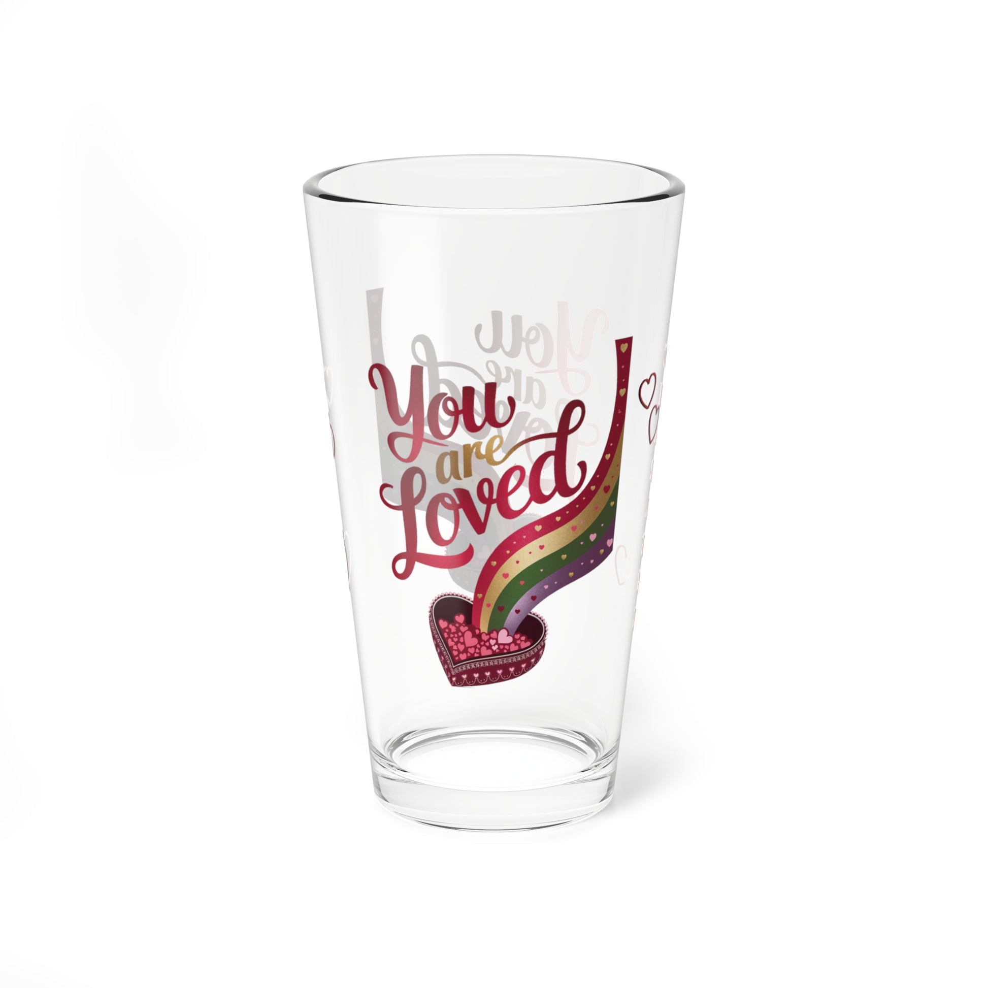 You Are Loved: Personalized Valentine's Day Affirmation Pint Glass – Valentine's Day Self-Care Gift, Mindful Positivity Drinkware