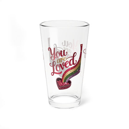 You Are Loved: Personalized Valentine's Day Affirmation Pint Glass – Valentine's Day Self-Care Gift, Mindful Positivity Drinkware