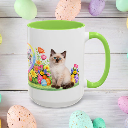 Shop our balinese kitten easter mug featuring the 15oz style option from MySisterIsASurvivor.