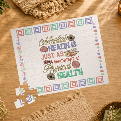 Mental Health Is Just as Important as Physical Health - Affirmation Puzzle Gift for Survivors and Puzzle Lovers