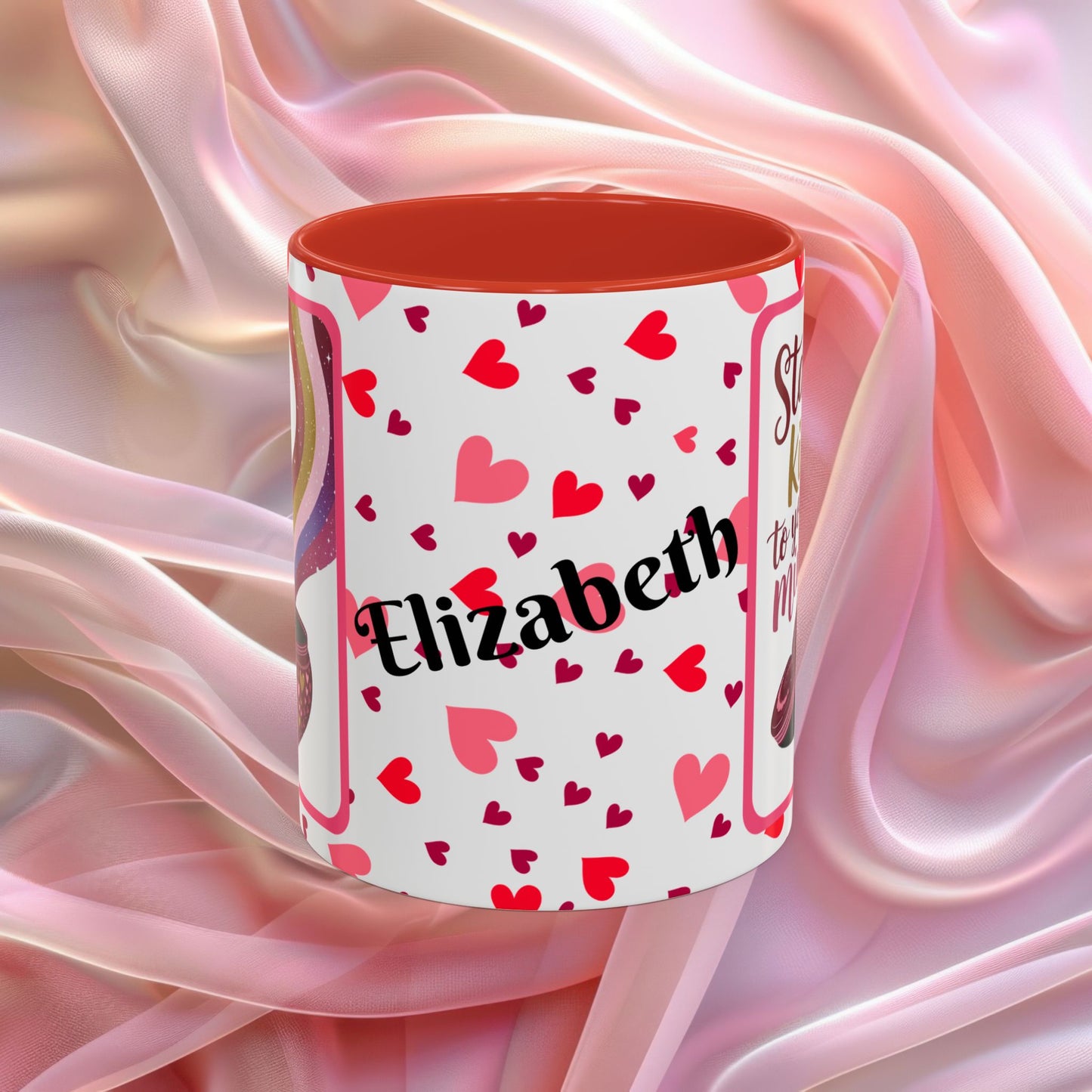 Stay Kind To Your Mind Valentines mug promoting mindfulness and balance, Valentine themed coffee cup