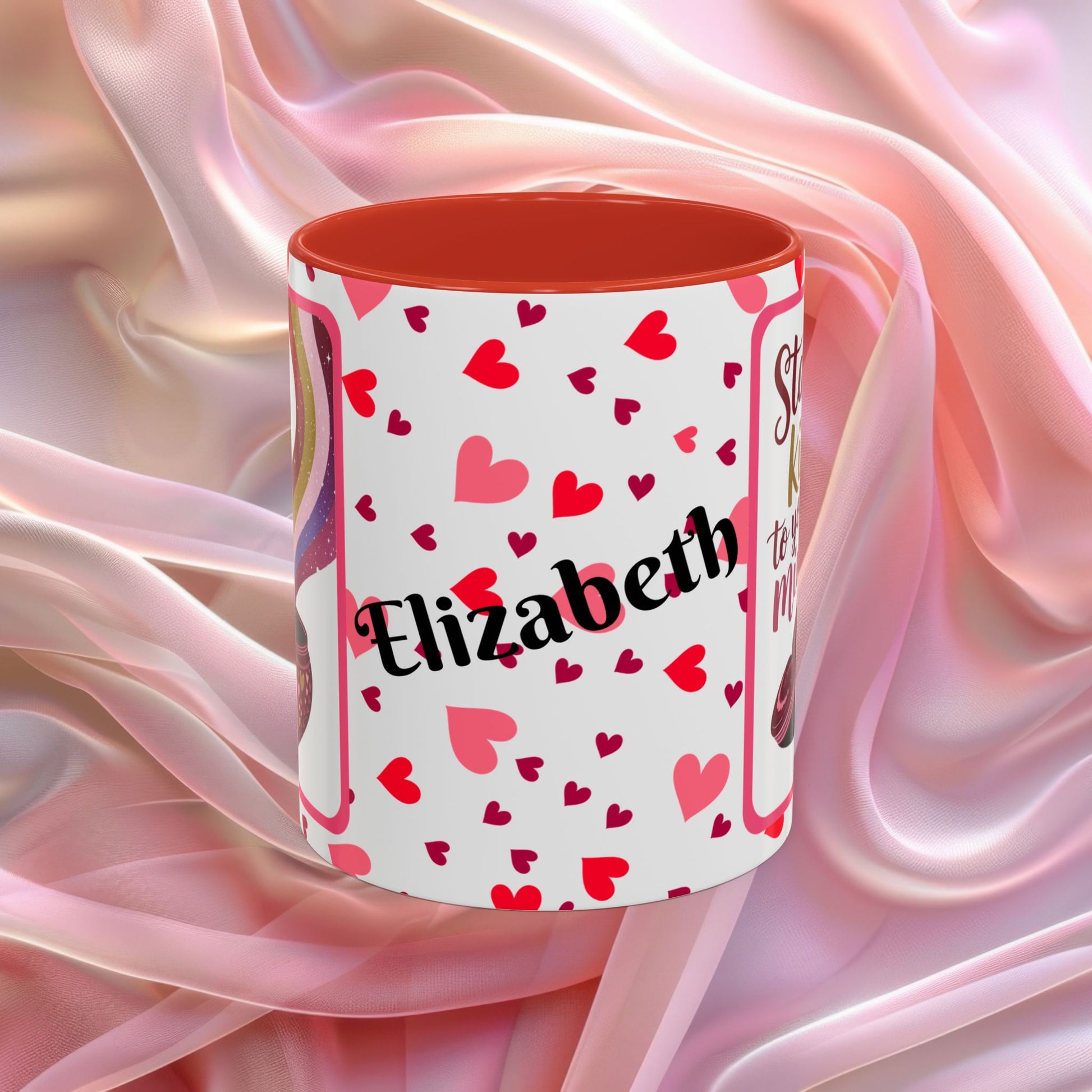 Stay Kind To Your Mind Valentines mug promoting mindfulness and balance, Valentine themed coffee cup