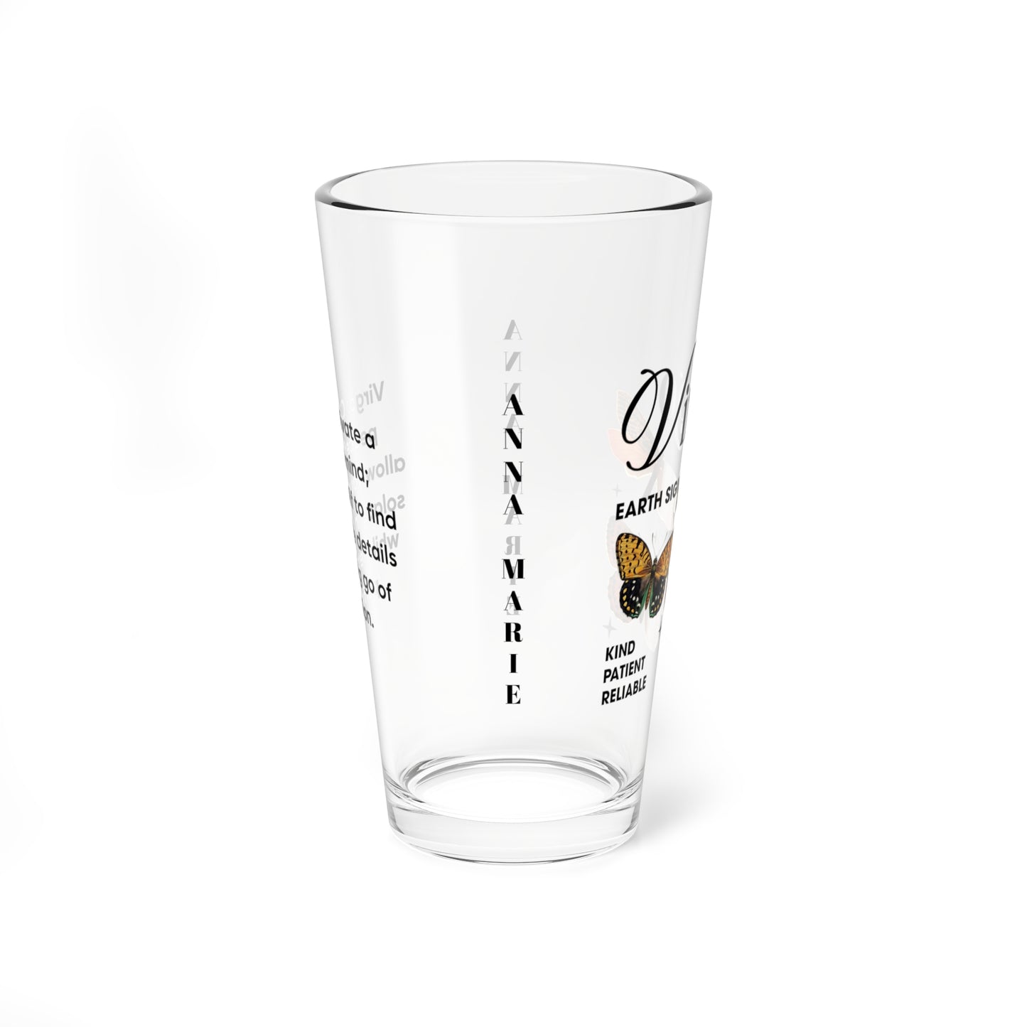 Virgo Zodiac Pint Glass 16oz, Astrology Drinkware, Horoscope Gift, Zodiac Glass, Birthday Gift, Cosmic Glassware, Astrology Themed Drinkware