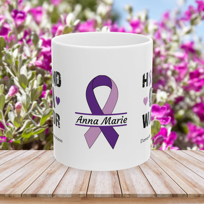 Husband of a Warrior - Personalized Domestic Violence Awareness Gift, Empowerment and Resilience Ceramic Mug, Support for Survivors