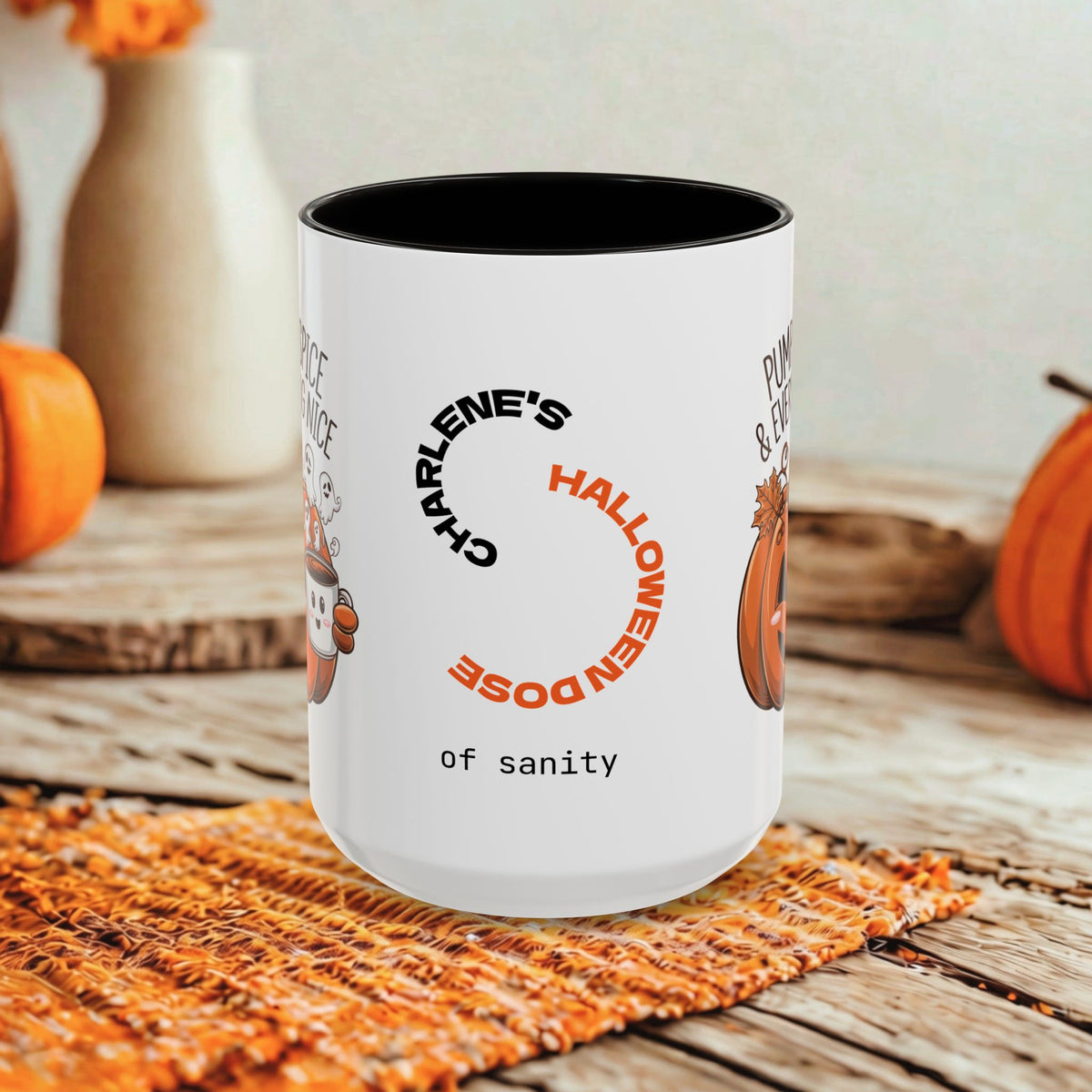 Pumpkin Spice and Everything Nice - Personalized Halloween Mug for Fall Coffee Lovers