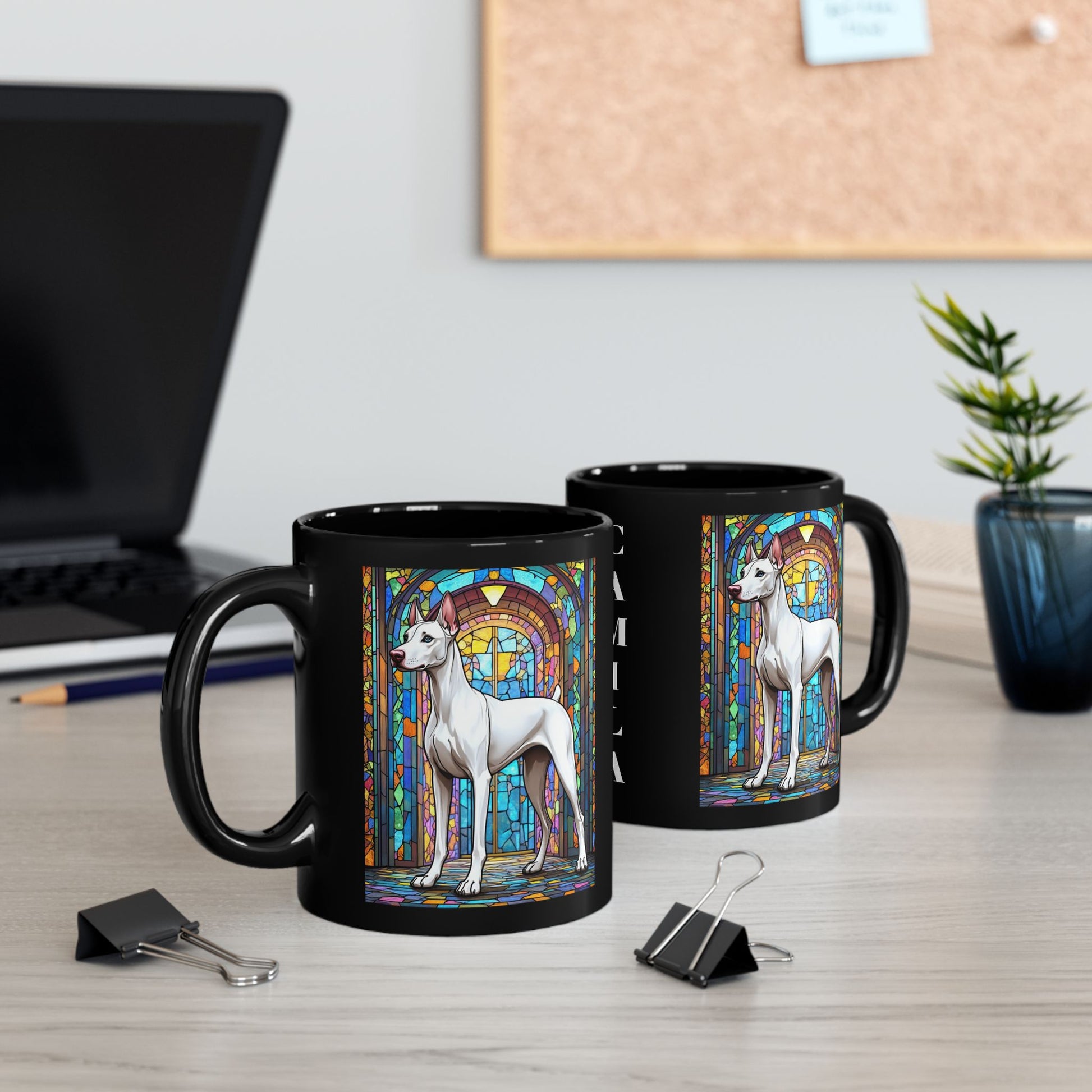 White Doberman Pinscher personalized pet lover mug