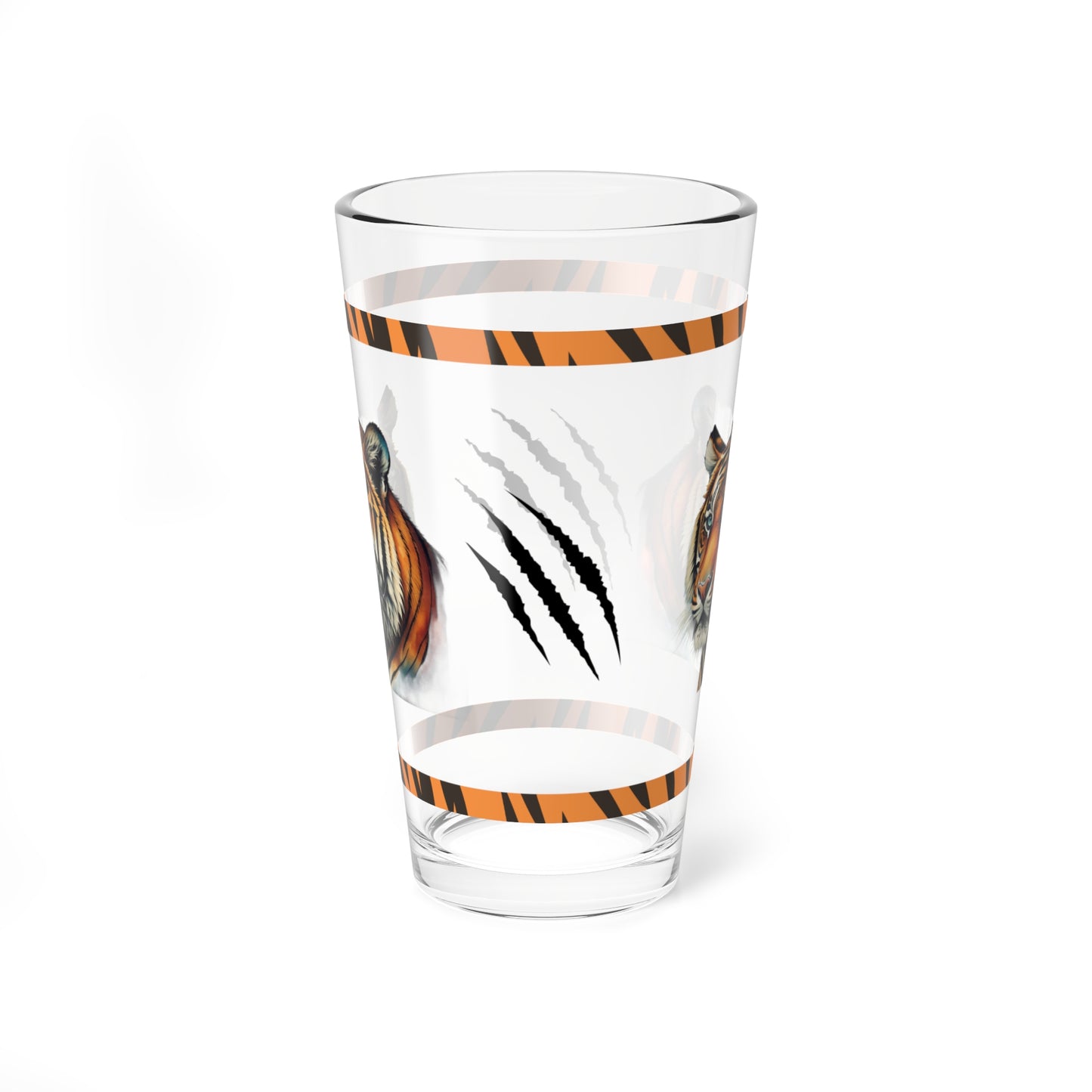 Thrive with the Mental Tiger 16oz Tiger Pint Glass - Inspiring Strength, Courage, and Empowerment