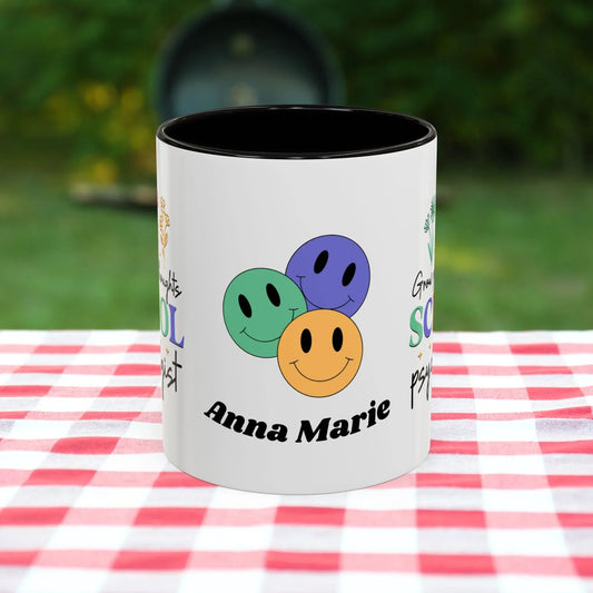 Shop our grow positive thoughts school psychologist ceramic mug 11oz 15oz featuring the 11oz style option from MySisterIsASurvivor.