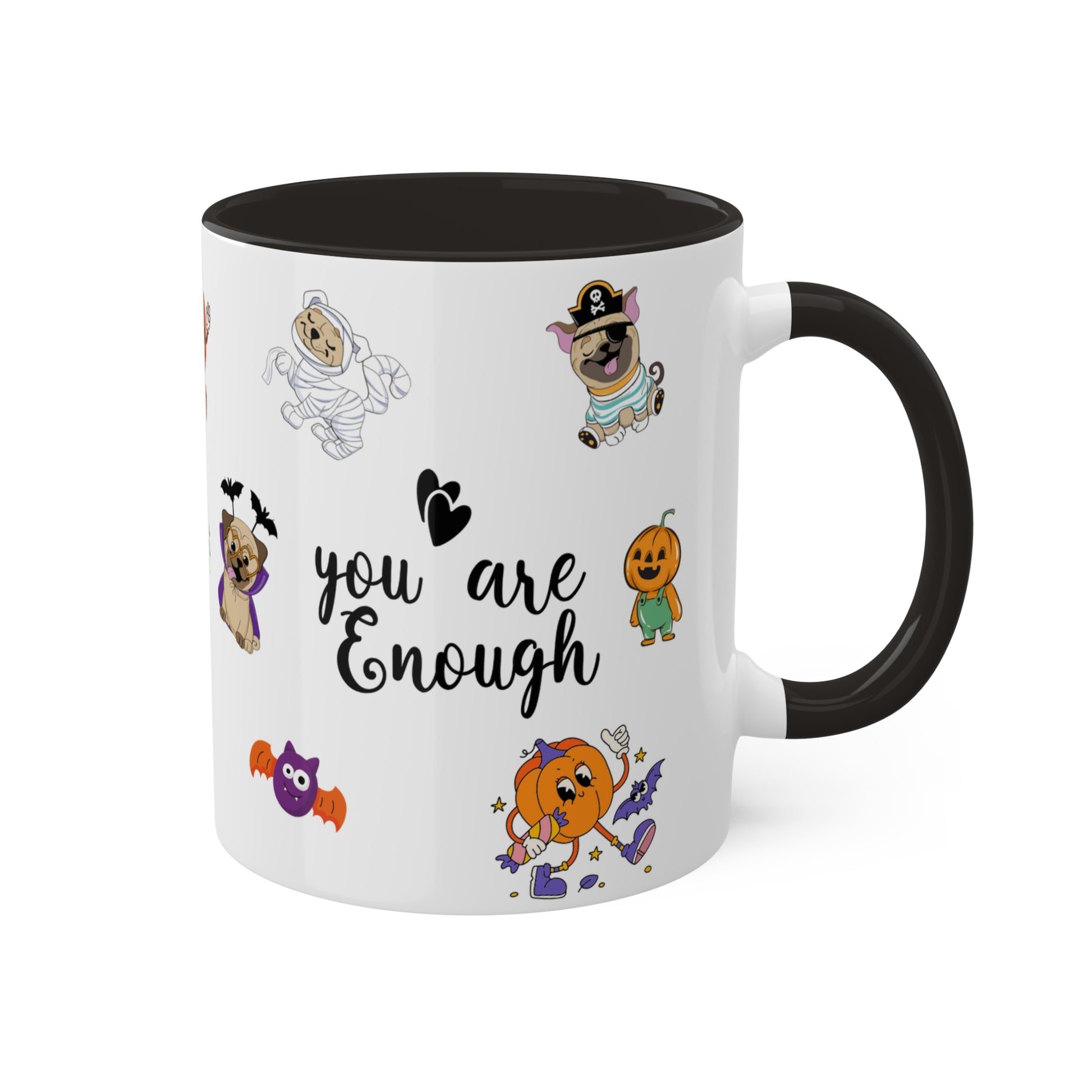 You Are Enough - Halloween Affirmation Mug - 11oz Ceramic Coffee Cup with Positive Quotes & Cute Vibes