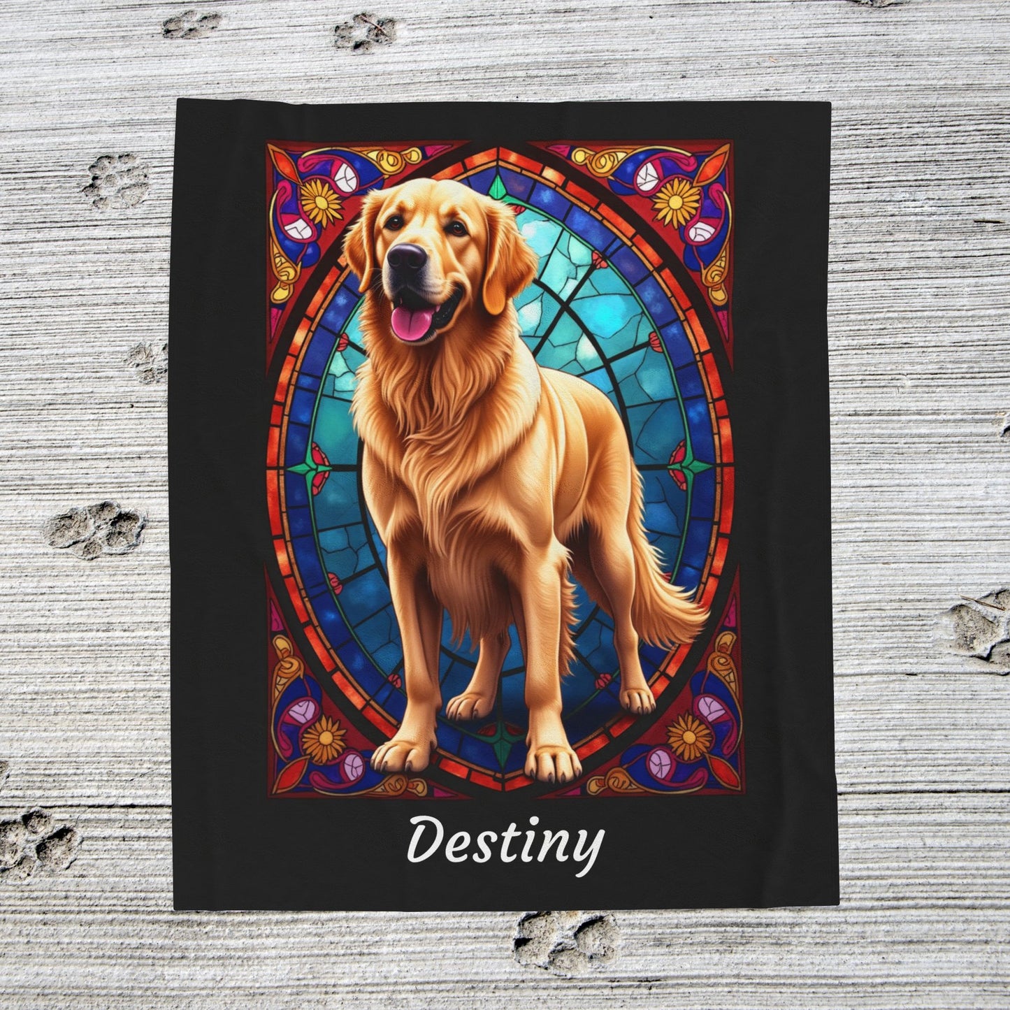 Golden Retriever Classic Coat Personalized Velveteen Plush Blanket, Unique Dog Lover Gift for Humans