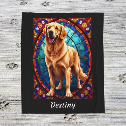 Golden Retriever Classic Coat Personalized Velveteen Plush Blanket, Unique Dog Lover Gift for Humans