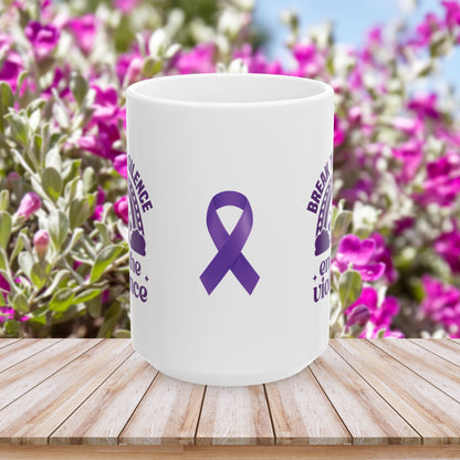 Break the Silence, End the Violence Ceramic Mug - Domestic Violence Awareness