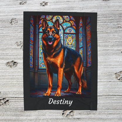 German Shepherd Red & Black Coat Blanket, Custom Dog Throw, Pet Lover Gift for Humans