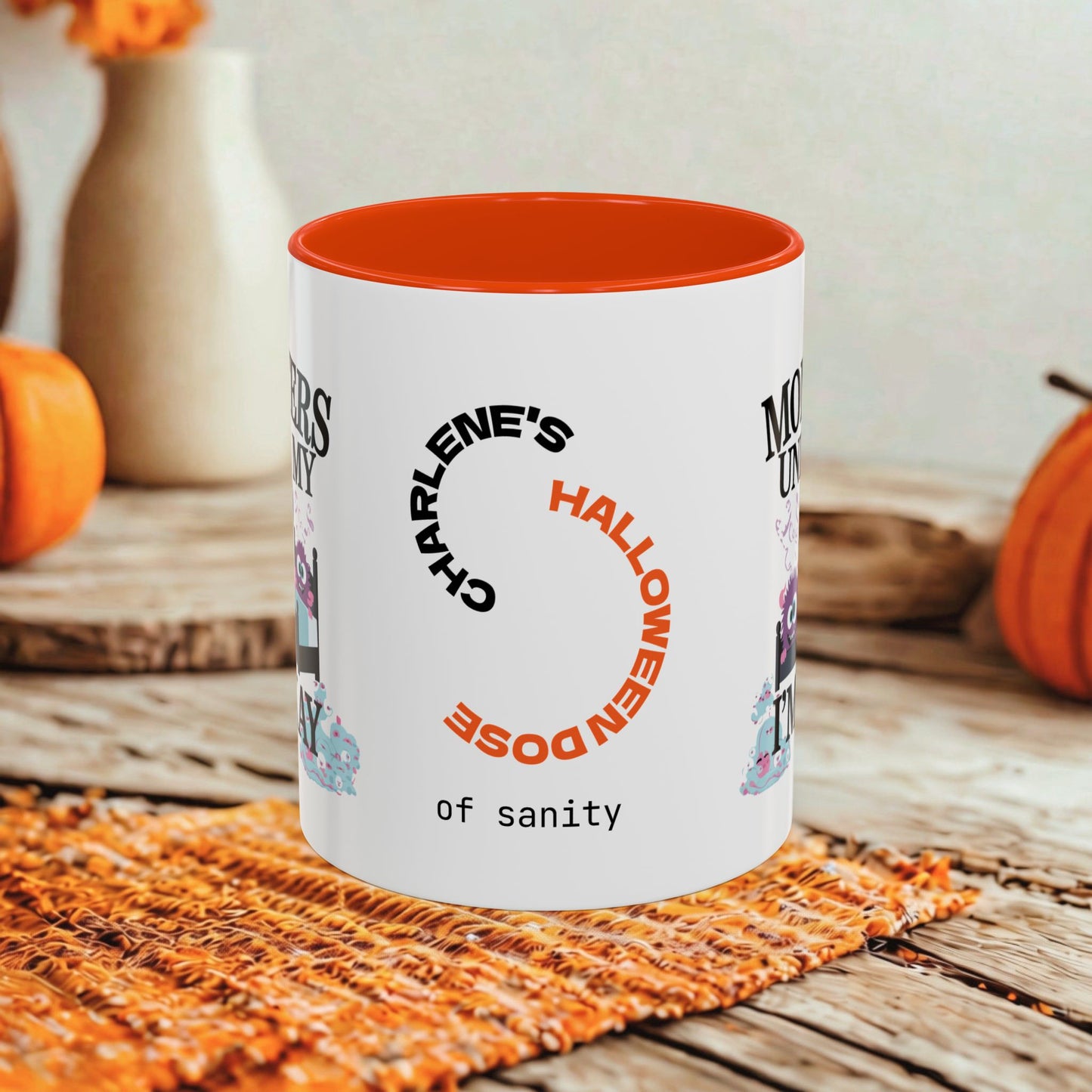 Monsters Under My Bed But I'm Okay - Personalized Halloween Mug for Anxiety Warriors & Monster Lovers