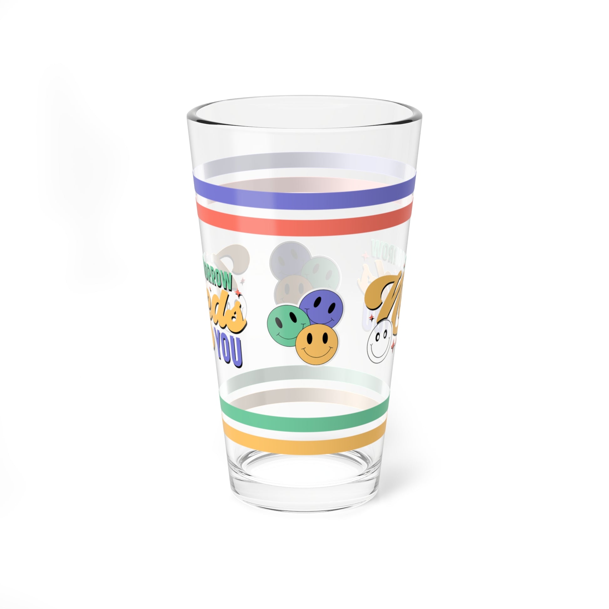 Tomorrow Needs You Pint Glass - 16oz Mental Health Drinkware, Clear Glass for Beverages