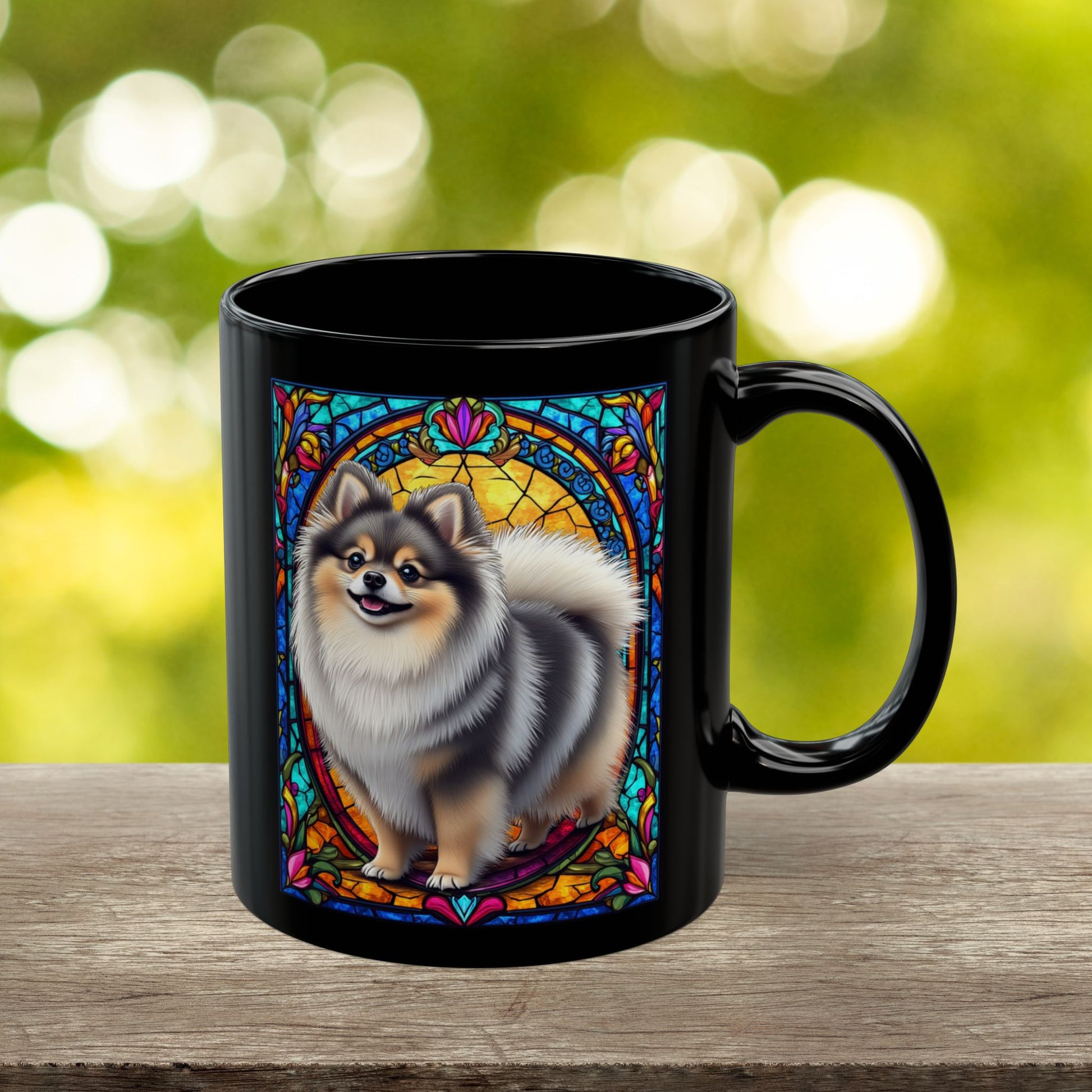 Wolf sable Pomeranian personalized name coffee mug
