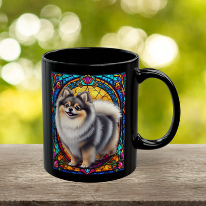 Wolf sable Pomeranian personalized name coffee mug