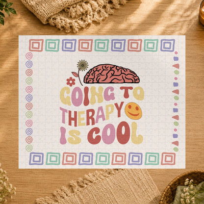 Going to Therapy Is Cool - Affirmation Puzzle Gift for Survivors and Puzzle Lovers