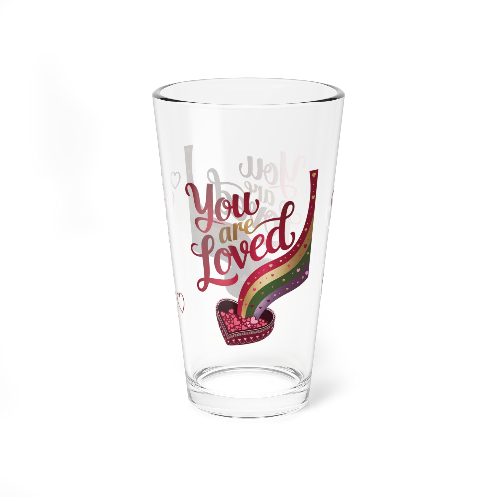 You Are Loved: Personalized Valentine's Day Affirmation Pint Glass – Valentine's Day Self-Care Gift, Mindful Positivity Drinkware