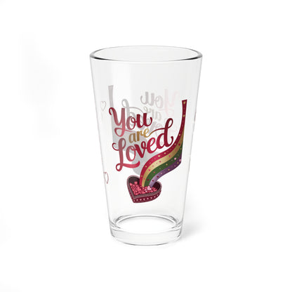 You Are Loved: Personalized Valentine's Day Affirmation Pint Glass – Valentine's Day Self-Care Gift, Mindful Positivity Drinkware