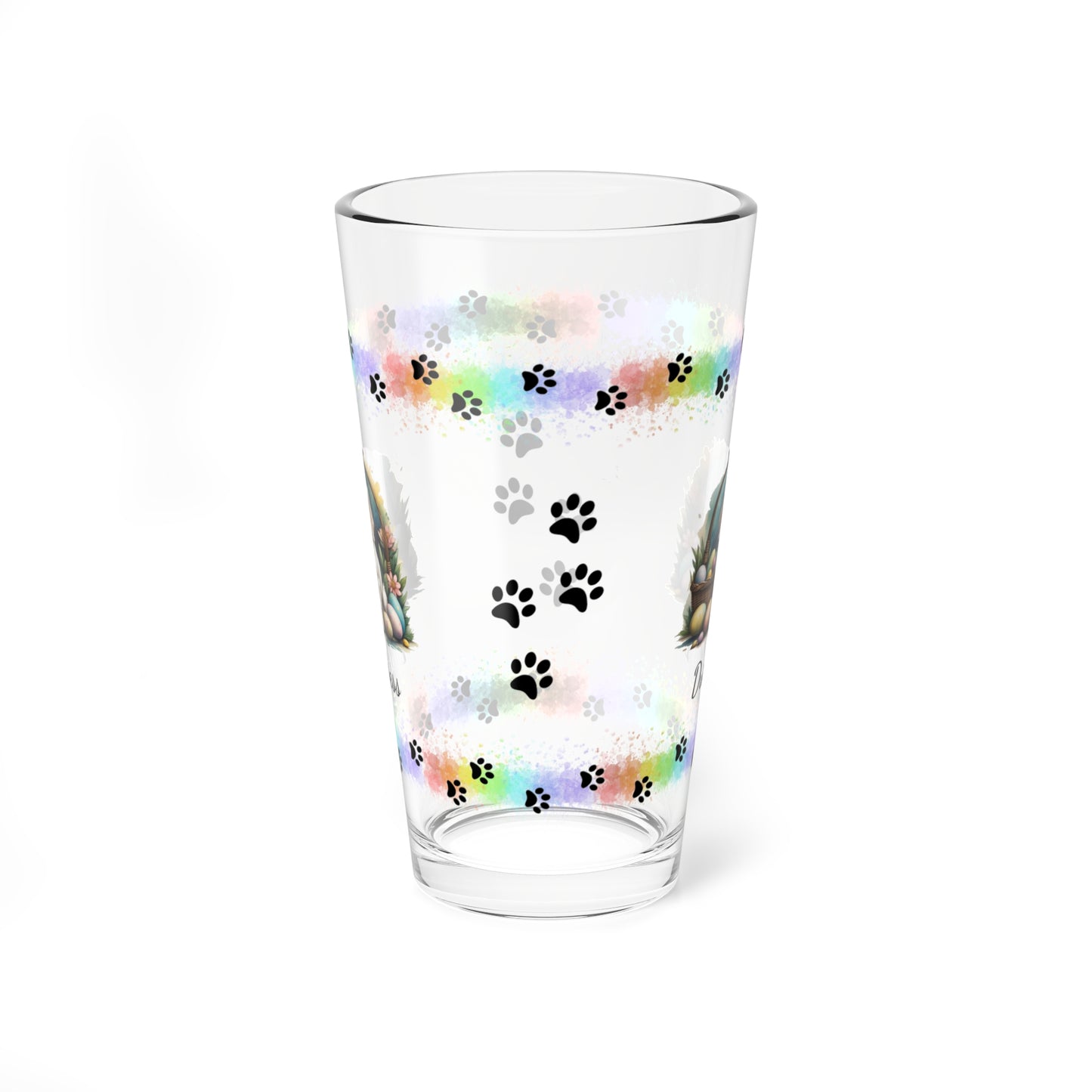 Cocker Spaniel (Light Gold) Personalized Easter Puppy 16oz Pint Glass - Custom Dog Design, Mental Health Gift, Easter Décor, and Festive Celebrations