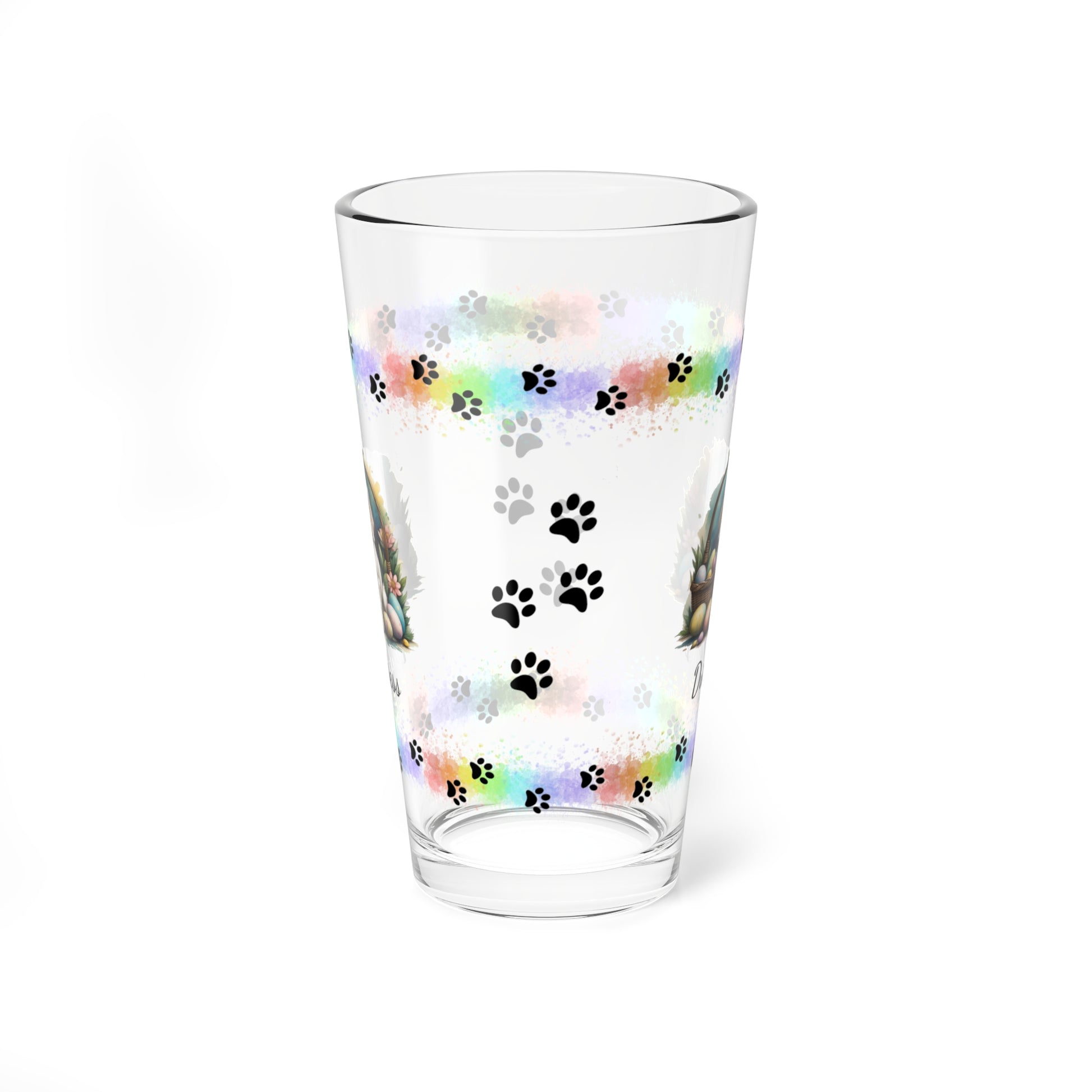 Cocker Spaniel (Light Gold) Personalized Easter Puppy 16oz Pint Glass - Custom Dog Design, Mental Health Gift, Easter Décor, and Festive Celebrations