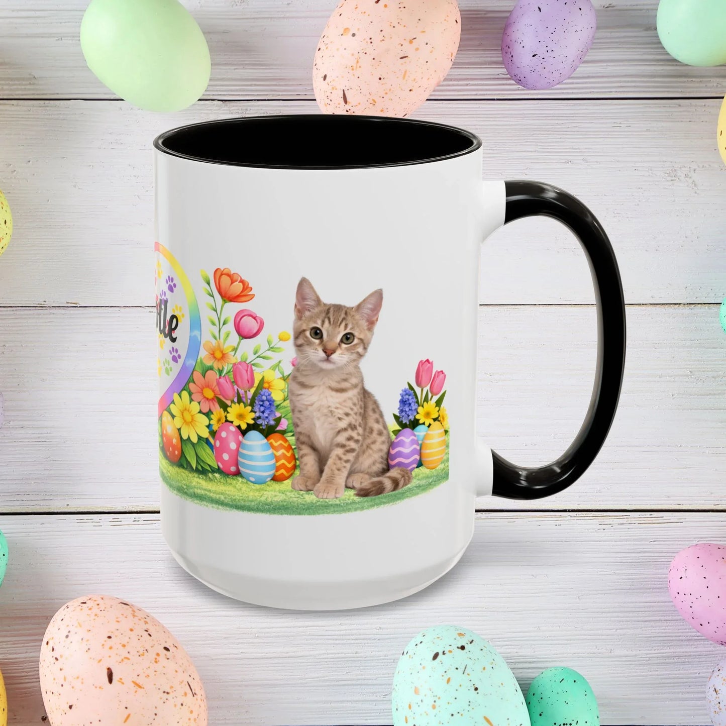 Shop our australian mist kitten easter mug featuring the 15oz style option from MySisterIsASurvivor.