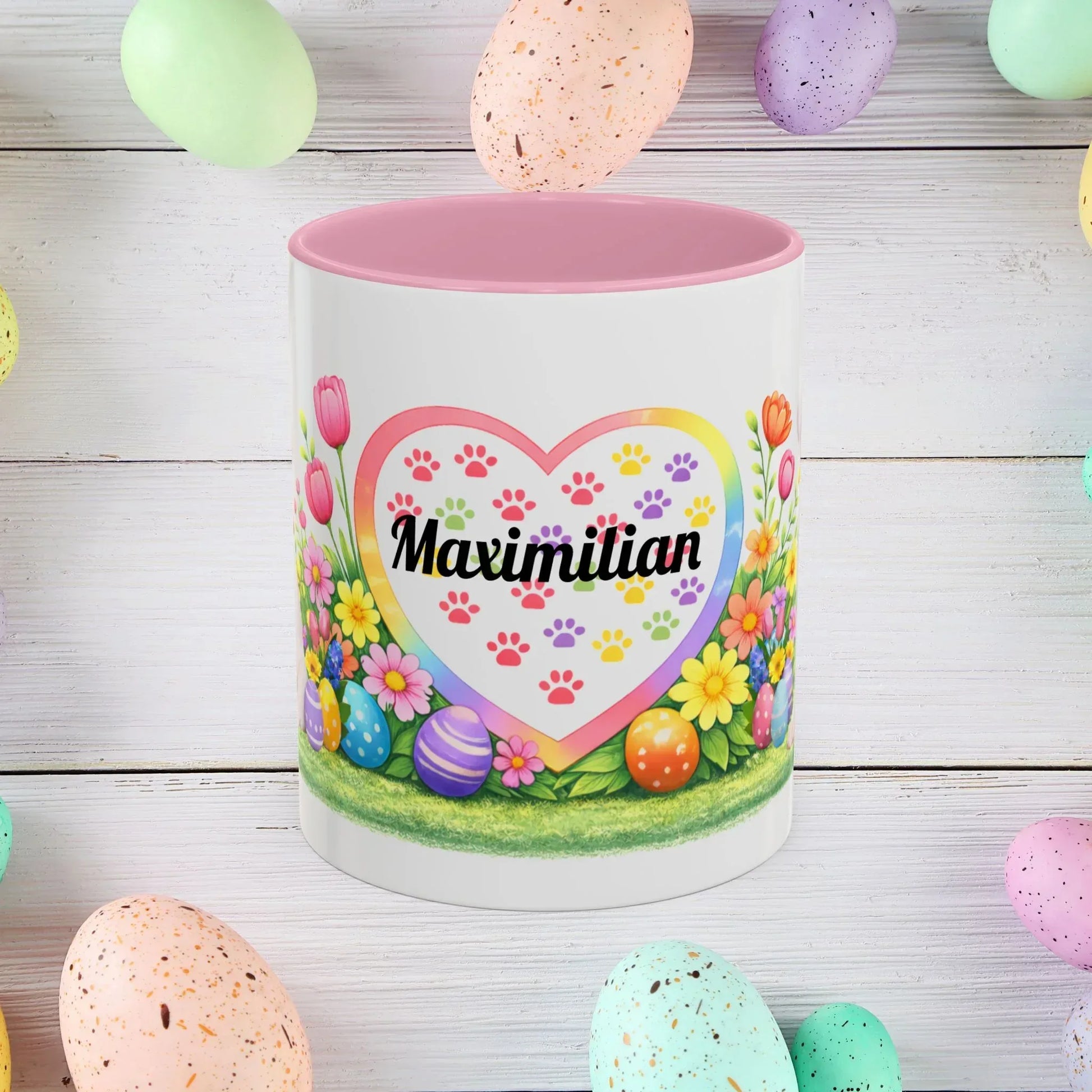 Shop our premium rottweiler white puppy easter mug from MySisterIsASurvivor.