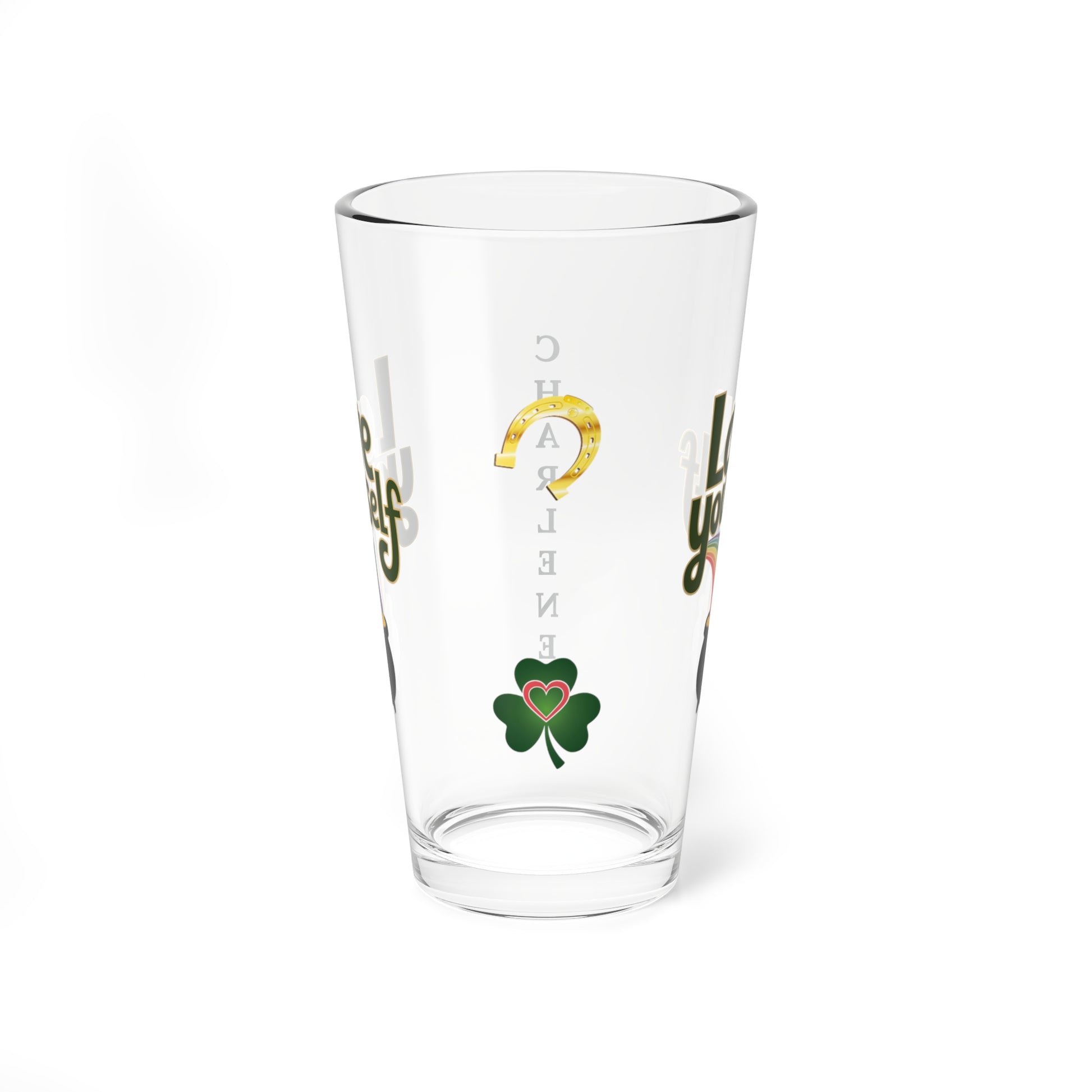 Love Yourself: Personalized St. Patrick's Day Pint Glass - Customizable Name for Happiness and Positivity