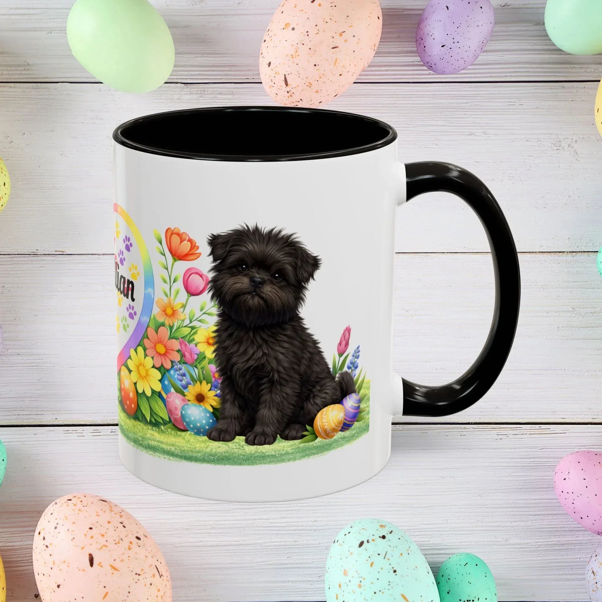 Shop our affenpinscher puppy easter mug featuring the 11oz style option from MySisterIsASurvivor.