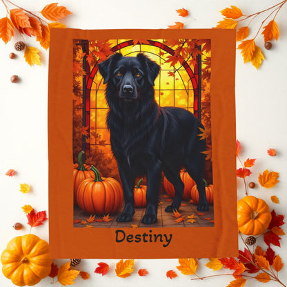 Australian Shepherd (Black) Velveteen Blanket - Custom Dog Art Throw for Herding Fans