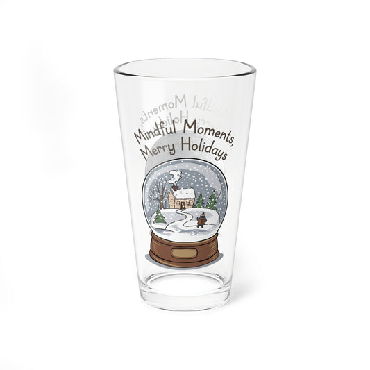 Mindful Moments, Merry Holidays, Christmas Pint Glass, 16oz
